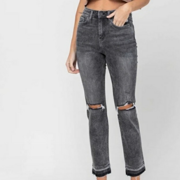 Vervet Jeanne High Rise Stretch Slim Straight Jeans - Picture 1 of 8